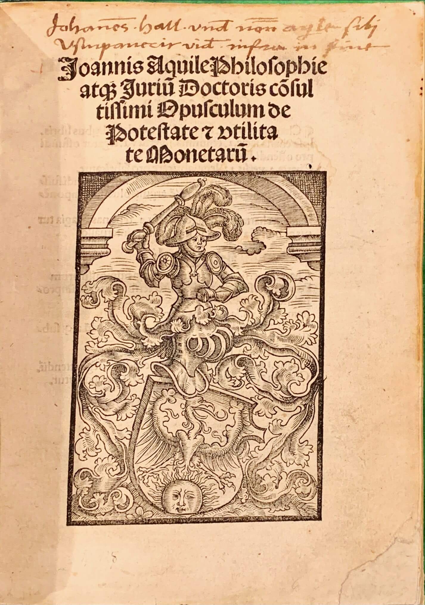 Adler: Opusculum de Potestate et Vtilitate Monetarium, 1516