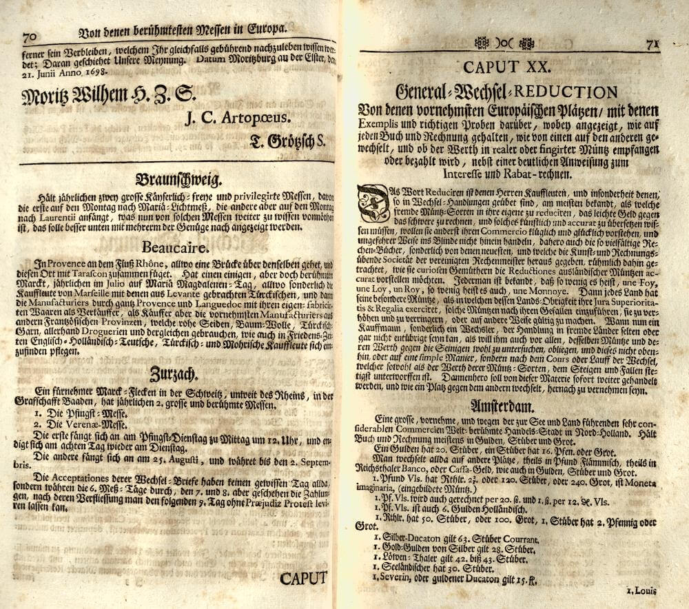 Viel-vermehrte Wechsel-Handlung, 1726