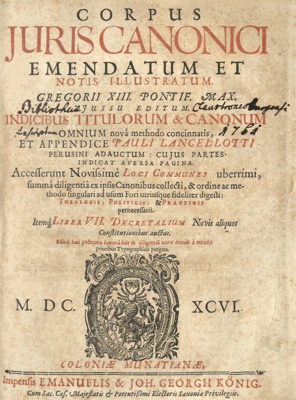 Corpus iuris canonici emendatum et notis illustratum