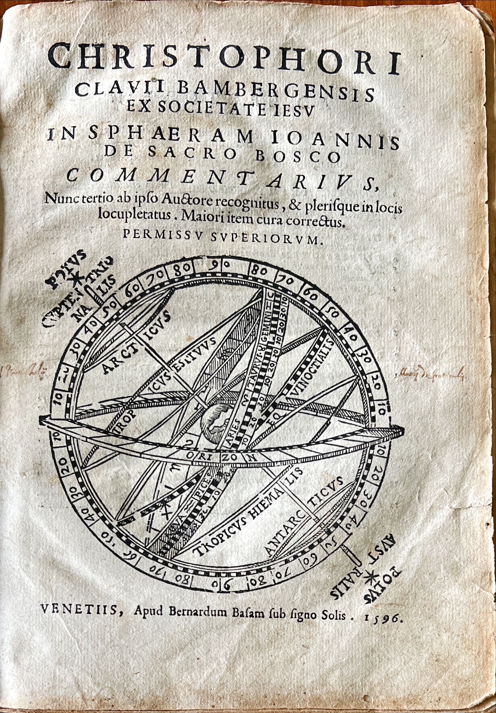 ASTRONOMIE - CLAVIUS, Christoph. In Sphaeram Ioannis de Sacro Bosco Commentarius.