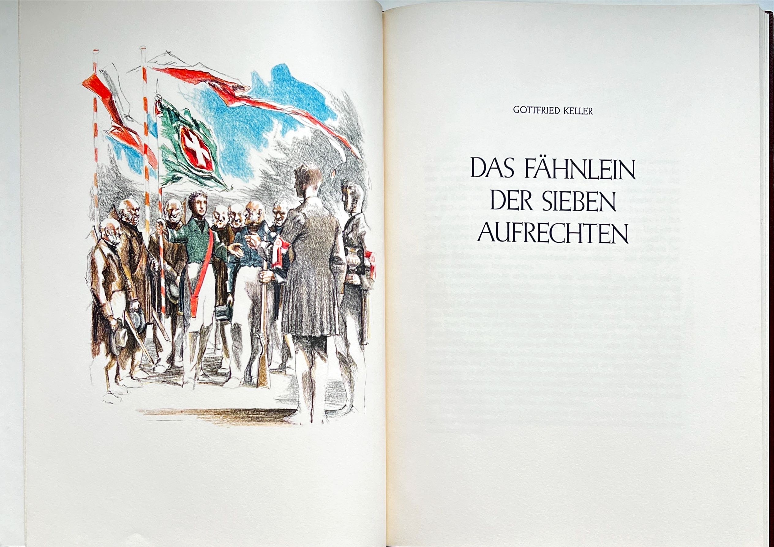 Gottfried Keller, Das Fähnlein der sieben Aufrechten. In Schuber.