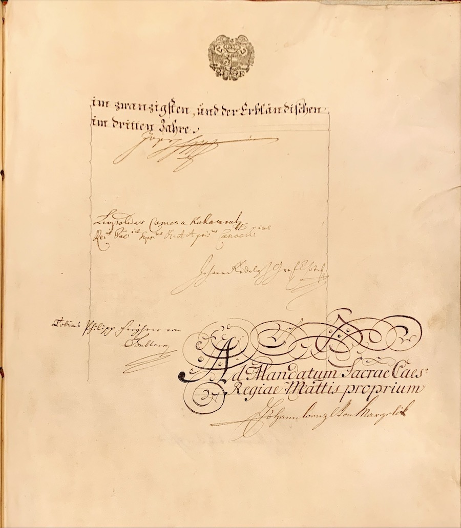 Adelsbrief für Leopold Spitzl von Peitzenstein